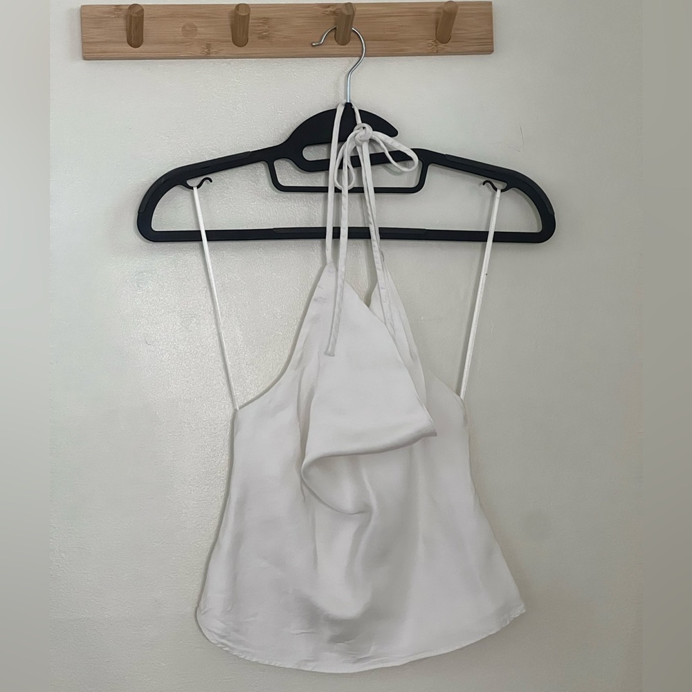 Zara women’sWhite Camisole cowl neck backless tank Top new without tags size xs